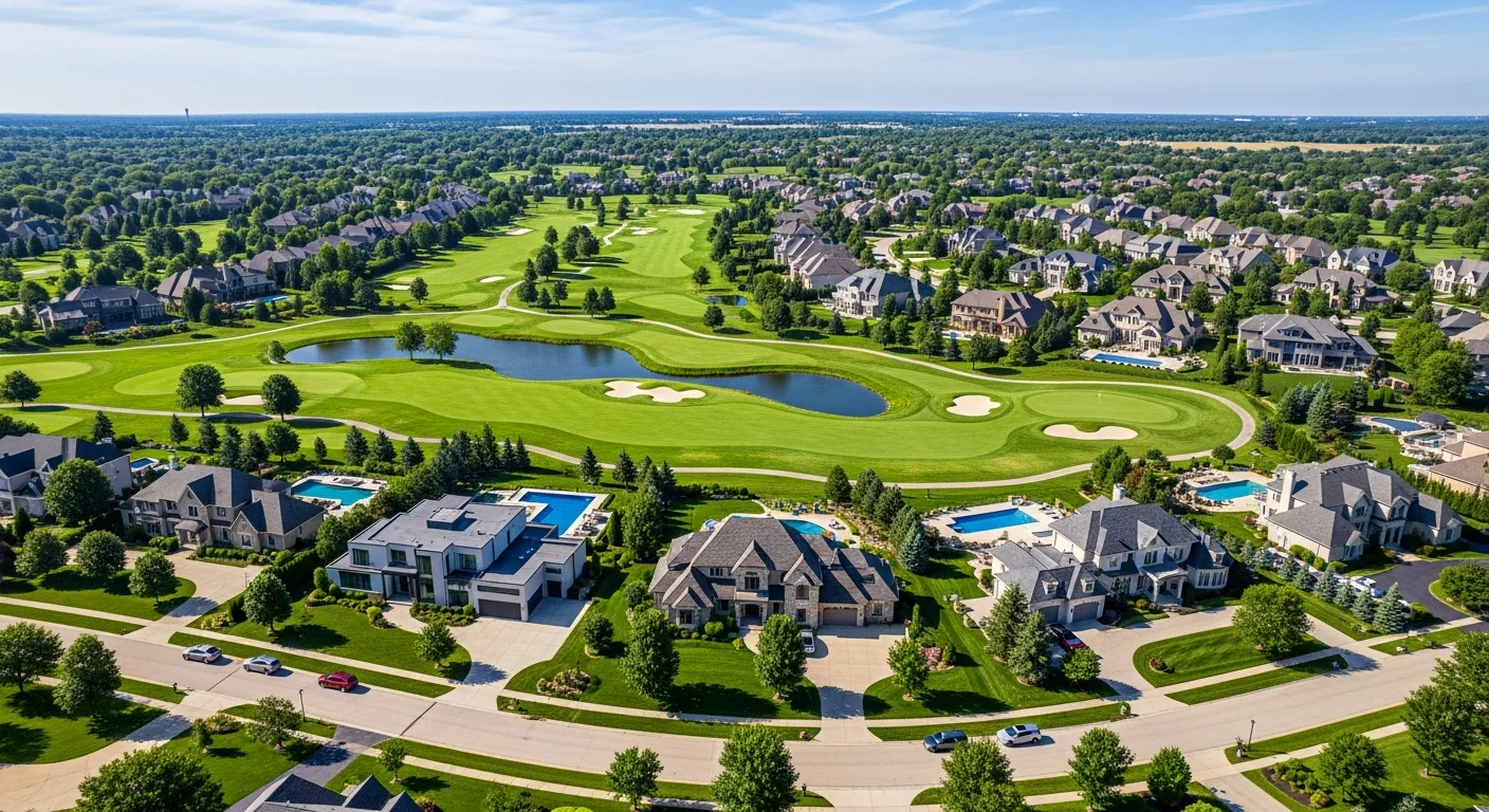 Aerial view of Burr Ridge Illinois