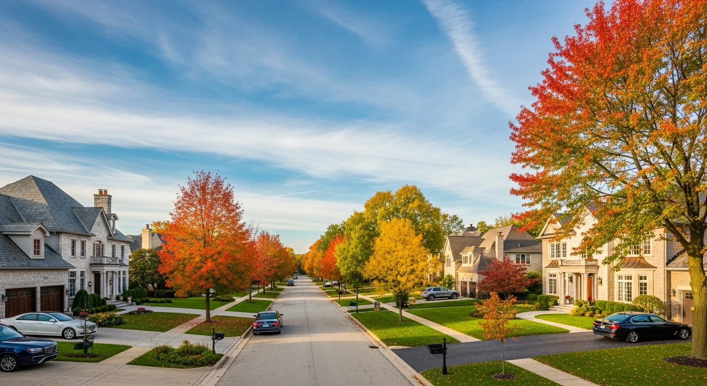 Hinsdale IL luxury homes and tree-lined streets